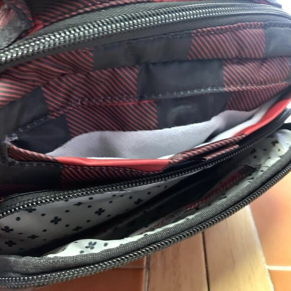 LUG Black & Red Buffalo Plaid Nylon MINI RANGER Crossbody Organizer - Picture 7 of 16